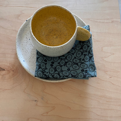 Linen: Blue Daisy Cocktail Napkin Set